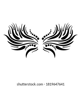 Black abstract curly element for design, swirl, curl. Divider, frame isolated on white background. Vector illustration.   