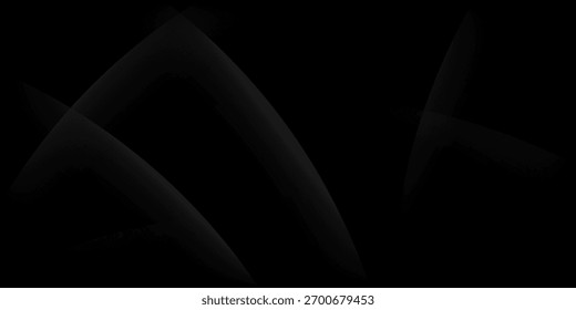 Black Abstract Curved Gradient Background with Smooth Flow. Modern creative trendy design in vector illustration