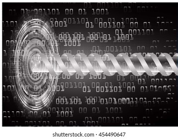 black abstract cyber future technology concept background, vector illustration, circuit, binary code