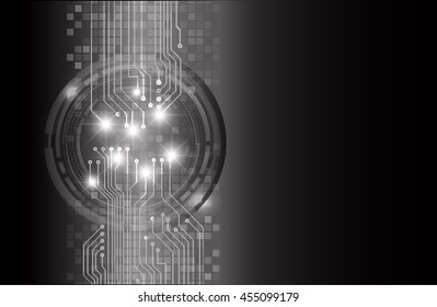 black abstract cyber future technology concept background, vector illustration, circuit, binary code