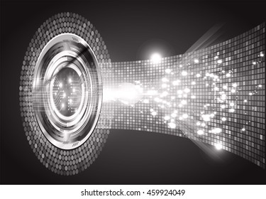 black abstract cyber future technology concept background, illustration, circuit, binary code. move motion speed