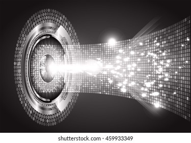 black abstract cyber future technology concept background, illustration, circuit, binary code. move motion speed