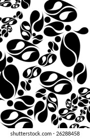 black abstract decorative design isolated on white