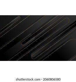 ilustración de fondo de diseño abstracto negro. efecto de línea dorada. color de gradiente vectorial de forma. fondo del sitio web de banner y más necesidades.