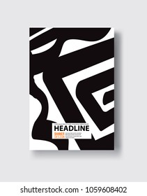 Black abstract design. Ink paint on brochure, Monochrome element isolated on white. Grunge banner paints. Simple composition. Liquid ink. Background for banner, card, poster, identity,web design.