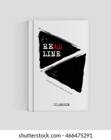 Black abstract design. Ink paint on brochure, Monochrome element isolated on white. Grunge banner paints. Simple composition. Liquid ink. Background for banner, card, poster, identity,web design.