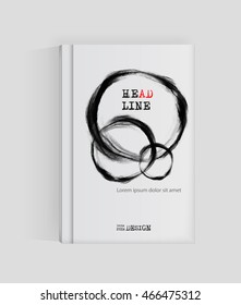 Black abstract design. Ink paint on brochure, Monochrome element isolated on white. Grunge banner paints. Simple composition. Liquid ink. Background for banner, card, poster, identity,web design.