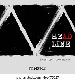 Black abstract design. Ink paint on square wallpaper, Monochrome element. Grunge silhouette paints. Simple composition. Liquid ink. Background for banner, card, poster, identity,web design