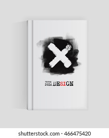Black abstract design. Ink paint on brochure, Monochrome element isolated on white. Grunge banner paints. Simple composition. Liquid ink. Background for banner, card, poster, identity,web design.