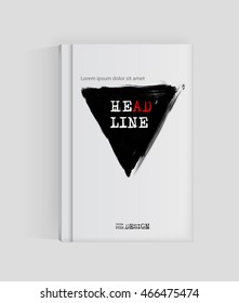Black abstract design. Ink paint on brochure, Monochrome element isolated on white. Grunge banner paints. Simple composition. Liquid ink. Background for banner, card, poster, identity,web design.