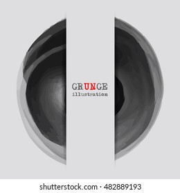 Black abstract design. Ink paint on white background. Monochrome element isolated on white. Grunge banner paints. Simple composition. Liquid ink. Background for banner, card, poster,web design.