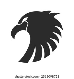 Black abstract eagle head logo isolated on white background