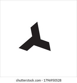 black abstract fan icon on white background