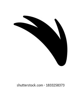 Black abstract floral decorative element - bush of grass silhouette. Vector illustration isolated on white background.