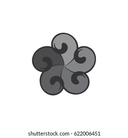 black abstract flower logo
