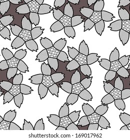Black abstract flowers