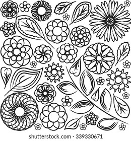 black abstract flowers