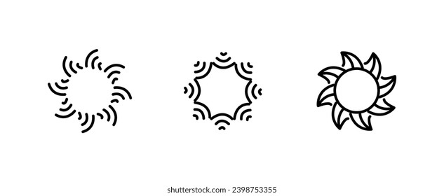 black abstract flowers set collection