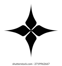 Black abstract four pointed shape