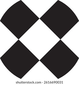 A black abstract, four-sided design vector logo