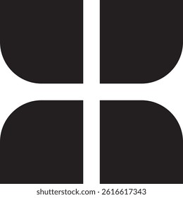 A black, abstract four-square vector logo
