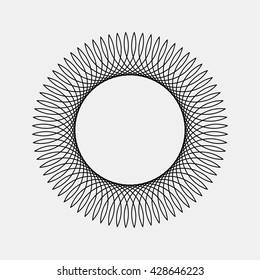 Black abstract fractal, rotation, repeat, reflection shape with light background for logo, design concepts, posters, banners, wallpapers, business presentations, web and prints. Vector illustration.