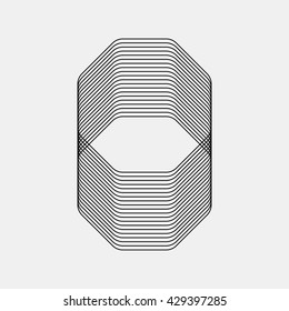 Black abstract fractal, rotation, repeat, reflection shape with light background for logo, design concepts, posters, banners, wallpapers, business presentations, web and prints. Vector illustration.