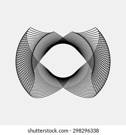 Black abstract fractal shape with light background for logo, design concepts, posters, banners, web, presentations and prints. Vector illustration.