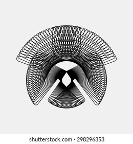 Black abstract fractal shape with light background for logo, design concepts, posters, banners, web, presentations and prints. Vector illustration.