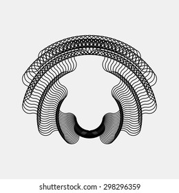 Black abstract fractal shape with light background for logo, design concepts, posters, banners, web, presentations and prints. Vector illustration.