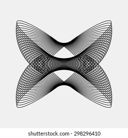 Black abstract fractal shape with light background for logo, design concepts, posters, banners, web, presentations and prints. Vector illustration.