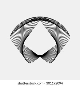 Black abstract fractal shape with light background for logo, design concepts, posters, banners, web, presentations and prints. Vector illustration.