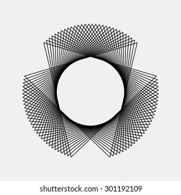 Black abstract fractal shape with light background for logo, design concepts, posters, banners, web, presentations and prints. Vector illustration.