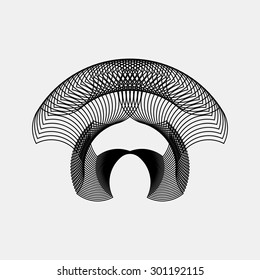 Black abstract fractal shape with light background for logo, design concepts, posters, banners, web, presentations and prints. Vector illustration.