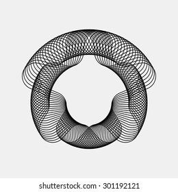 Black abstract fractal shape with light background for logo, design concepts, posters, banners, web, presentations and prints. Vector illustration.