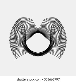 Black abstract fractal shape with light background for logo, design concepts, posters, banners, web, presentations and prints. Vector illustration.