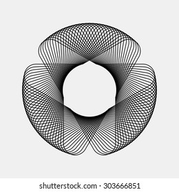 Black abstract fractal shape with light background for logo, design concepts, posters, banners, web, presentations and prints. Vector illustration.