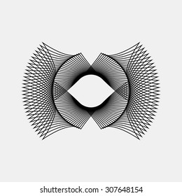 Black abstract fractal shape with light background for logo, design concepts, posters, banners, web, presentations and prints. Vector illustration.
