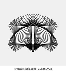 Black abstract fractal shape with light background for logo, design concepts, posters, banners, web, presentations and prints. Vector illustration.