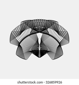 Black abstract fractal shape with light background for logo, design concepts, posters, banners, web, presentations and prints. Vector illustration.