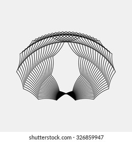 Black abstract fractal shape with light background for logo, design concepts, posters, banners, web, presentations and prints. Vector illustration.