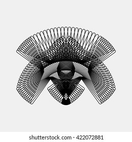 Black abstract fractal shape with light background for design concepts, posters, banners, web, presentations and prints. Vector illustration.