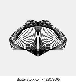 Black abstract fractal shape with light background for design concepts, posters, banners, web, presentations and prints. Vector illustration.