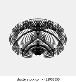 Black abstract fractal shape with light background for logo, design concepts, posters, banners, web, presentations and prints. Vector illustration.