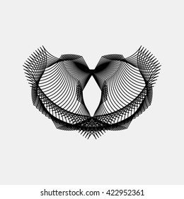 Black abstract fractal shape with light background for logo, design concepts, posters, banners, web, presentations and prints. Vector illustration.