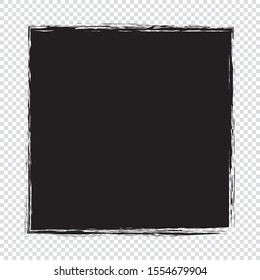 black abstract frame on transparent background