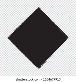 black abstract frame on transparent background