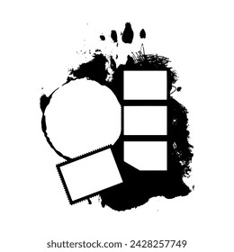 Black abstract frames. Basis graphics universal use