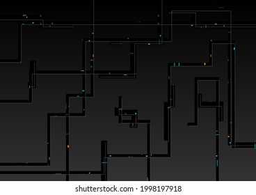 Black abstract futuristic technology background. Geometric vector design