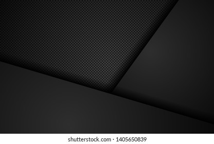 Black abstract geometric background. geometric background design with perforated metal texture. Modern shape concept. Easy to edit and customize. Vector 3d. EPS10. 